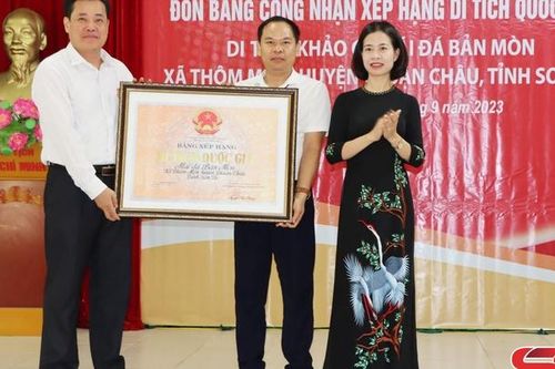Di tích khảo cổ Mái đá bản Mòn được công nhận xếp hạng Di tích Quốc gia