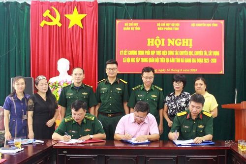 Hà Giang: Ký kết thực hiện công tác khuyến học trong các đơn vị quân đội