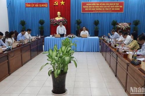 Đoàn kiểm tra số 893 của Ban Bí thư làm việc với Ban Thường vụ Tỉnh ủy An Giang