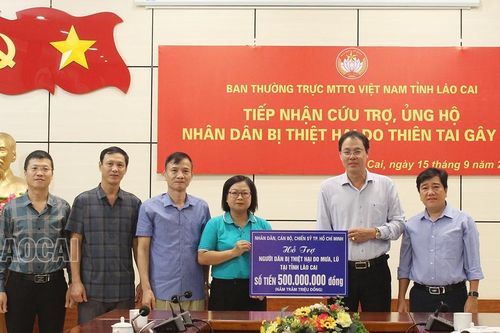 Thành phố Hồ Chí Minh hỗ trợ tỉnh Lào Cai 500 triệu đồng khắc phục hậu quả mưa lũ