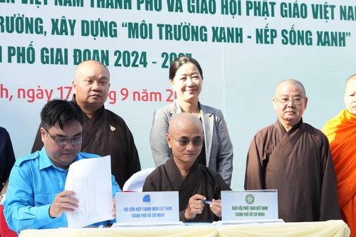 Ban Trị sự GHPGVN TP.HCM và Hội Liên hiệp Thanh niên VN TP.HCM ký kết chương trình hoạt động