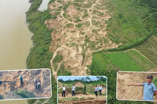Bờ sông Chu bị 'băm nát' vì tình trạng khai thác cát trái phép