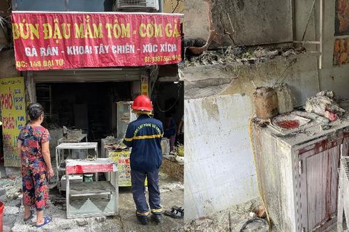 Hà Nội: Quán ăn bất ngờ bốc cháy trên phố khiến người dân hốt hoảng