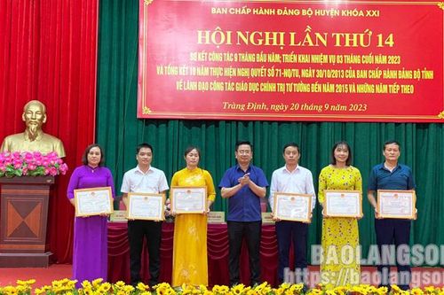 Đảng bộ huyện Tràng Định sơ kết công tác 9 tháng đầu năm và tổng kết 10 năm thực hiện Nghị quyết 71