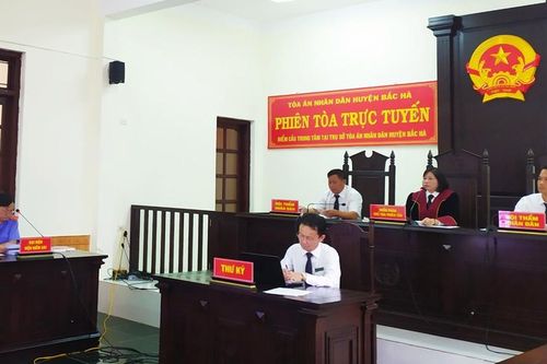 Tòa án nhân dân huyện Bắc Hà mở phiên tòa xét xử trực tuyến