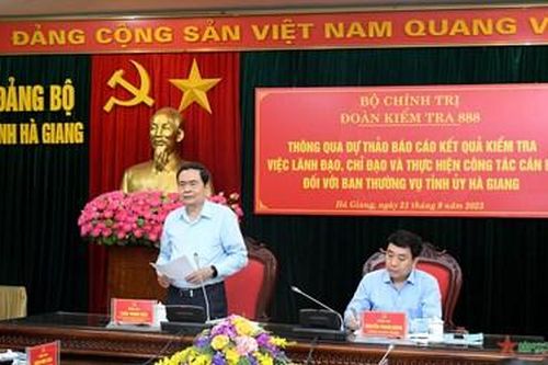 Kiểm tra việc lãnh đạo, chỉ đạo và tổ chức thực hiện công tác cán bộ tại Ban Thường vụ Tỉnh ủy Hà Giang