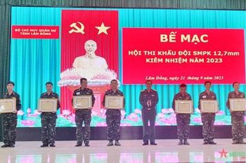 Bộ CHQS tỉnh Lâm Đồng tổ chức Hội thi Khẩu đội SMPK 12,7mm kiêm nhiệm