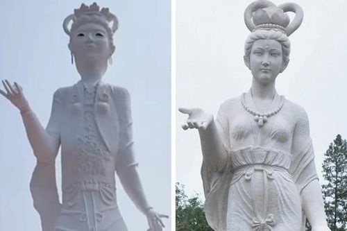 Bức tượng tiên nữ Trung Quốc tốn 270 triệu đồng bị 'chê xấu tệ'