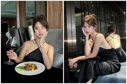'Hot girl tạp hóa' Hàn Hằng diện váy yếm đi ăn tối gây mê