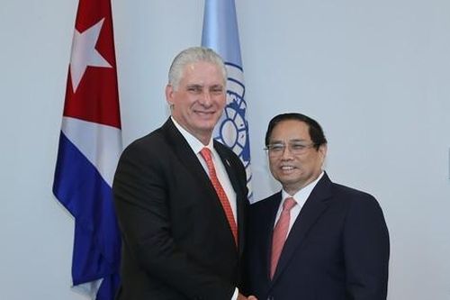 Thủ tướng Phạm Minh Chính hội kiến Bí thư thứ nhất, Chủ tịch Cuba Miguel Díaz-Canel