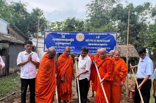 Trà Vinh: Hội Đoàn kết Sư sãi yêu nước H.Trà Cú khởi công xây dựng nhà Đại đoàn kết