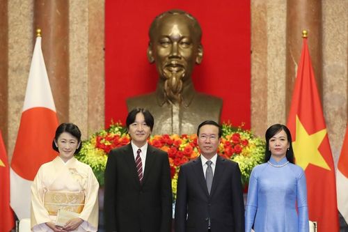 Chủ tịch nước Võ Văn Thưởng cùng Phu nhân tiếp Hoàng Thái tử Akishino và Công nương Kiko
