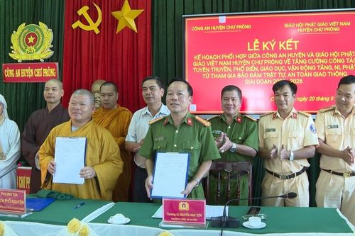 Chư Prông phối hợp đảm bảo an toàn giao thông tại các cơ sở Phật giáo