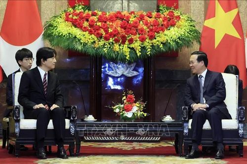 Chủ tịch nước và Phu nhân tiếp Hoàng Thái tử Nhật Bản và Công nương