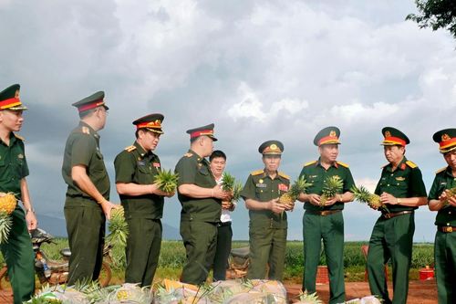 Bộ Quốc phòng Lào tham quan mô hình kinh tế-quốc phòng Binh đoàn 15