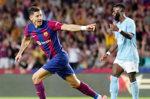 Lewandowski ghi cú đúp giúp Barca ngược dòng trước Celta Vigo