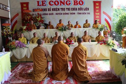 Bến Tre: Công bố và trao quyết định bổ nhiệm trụ trì chùa Bửu Liên (H.Giồng Trôm)