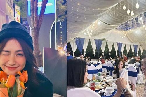 Hòa Minzy bất lực khi được Văn Hậu - Hải My 'chiêu đãi món mới' tại tiệc cưới Đình Trọng