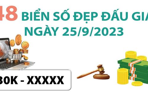 Ngày 25/9, 48 biển số đẹp lên sàn đấu giá