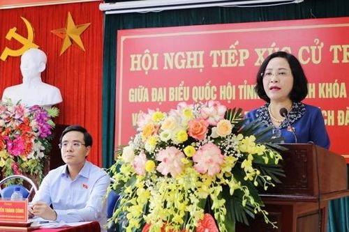 Trưởng Ban Công tác đại biểu Nguyễn Thị Thanh tiếp xúc cử tri thành phố Ninh Bình