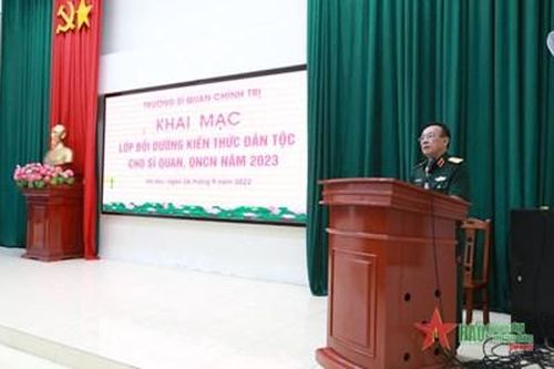 Trường Sĩ quan Chính trị khai mạc lớp bồi dưỡng kiến thức dân tộc năm 2023