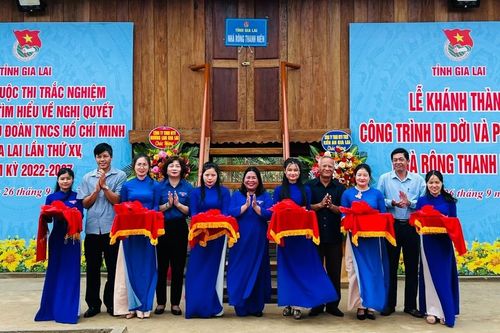 Tỉnh Đoàn Gia Lai khánh thành công trình 'Di dời và phục dựng nhà rông thanh niên'