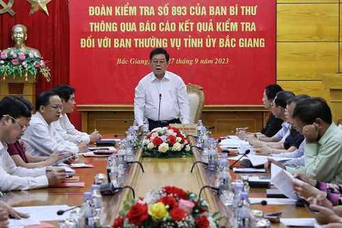 Thông qua báo cáo kết quả kiểm tra đối với Ban Thường vụ Tỉnh ủy Bắc Giang