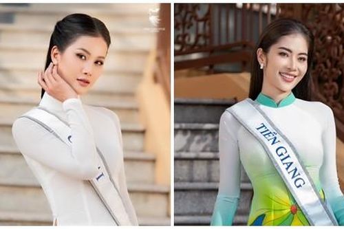 Dàn thí sinh Miss Universe Vietnam rạng rỡ với áo dài trước chung kết