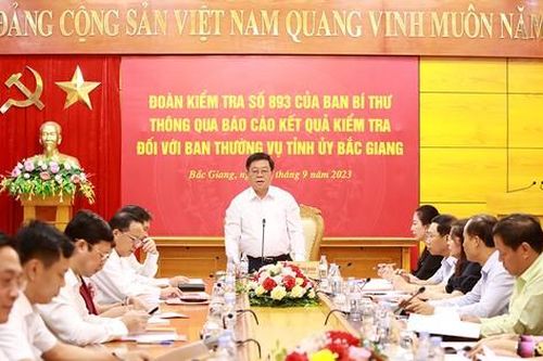 Thông qua dự thảo báo cáo kết quả kiểm tra đối với Ban Thường vụ Tỉnh ủy Bắc Giang