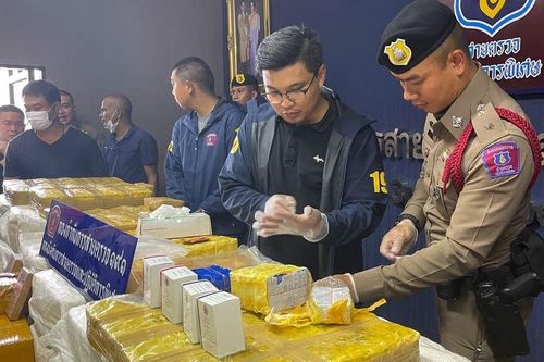 Thái Lan trưng bày tang vật vụ thu giữ ma túy lớn nhất năm 2023