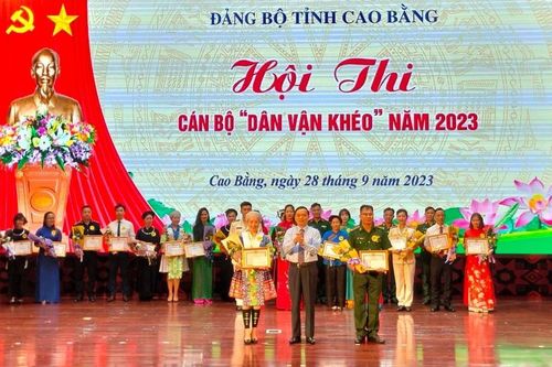 Cán bộ BĐBP Cao Bằng đoạt giải Nhất Hội thi cán bộ 'Dân vận khéo' tỉnh Cao Bằng năm 2023