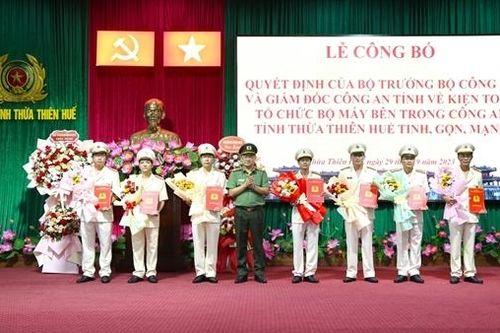 Công an Thừa Thiên Huế hoàn thành kiện toàn bộ máy theo Đề án của Bộ Công an