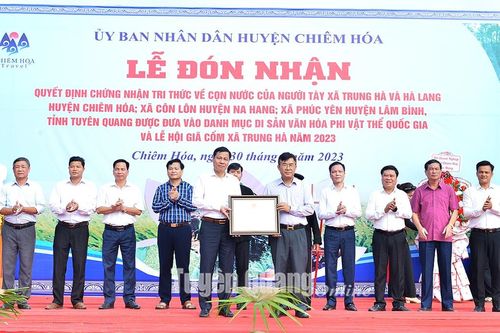 Đón nhận Chứng nhận Di sản văn hóa phi vật thể quốc gia tri thức về cọn nước của người Tày
