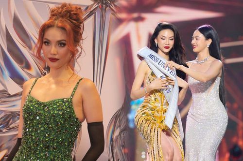Rộ khoảnh khắc Lan Khuê đơ cứng, 'xịt keo' khi công bố tân Miss Universe Vietnam