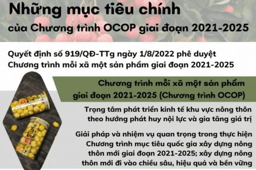 Những mục tiêu chính của Chương trình OCOP giai đoạn 2021-2025