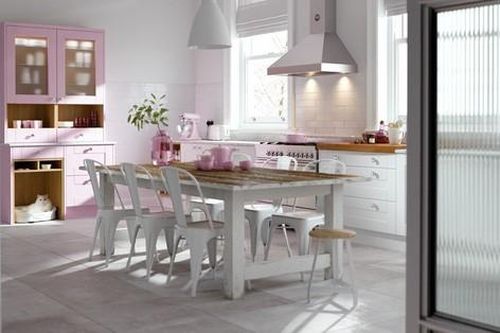 Những căn bếp màu hồng tạo điểm nhấn xinh xắn cho ngôi nhà