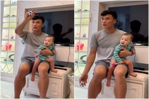 Con trai thủ môn Bùi Tiến Dũng sớm được bố truyền nghề
