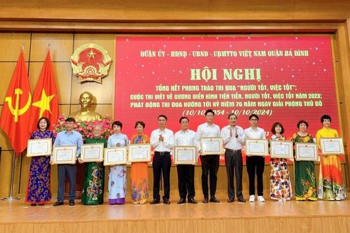 Quận Ba Đình: 29 cá nhân đạt danh hiệu 'Người tốt, việc tốt' năm 2023
