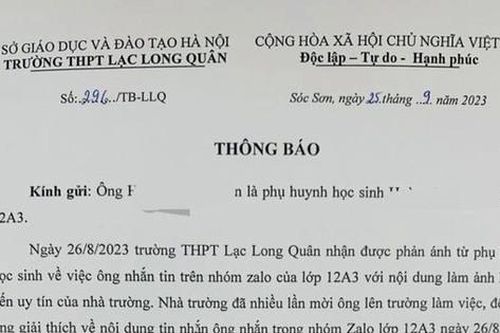Vụ trường 'dọa' từ chối giáo dục học sinh: Phải bảo đảm quyền được học tập cho học sinh