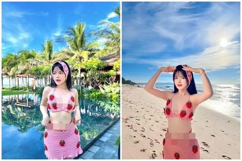 'MC lùn nhất VTV' khoe dáng nuột nà với áo tắm móc len