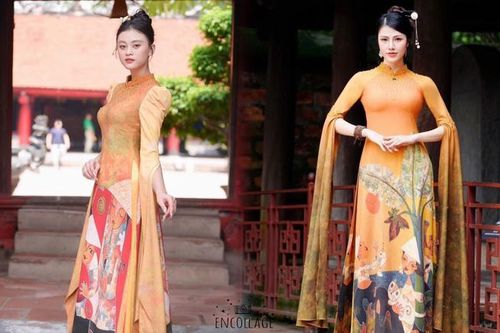 NTK Hoàng Ly đưa tranh sơn mài lên áo dài