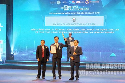 Giải pháp của tỉnh Lạng Sơn được vinh danh tại lễ trao giải Chuyển đổi số Việt Nam 2023