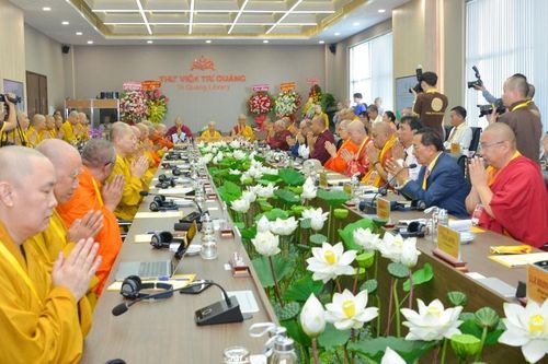 Hòa thượng Thích Thiện Nhơn phát biểu tại phiên khai mạc Hội nghị Ban Thư ký ABCP lần thứ 14