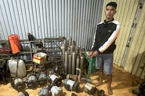 Nhóm đối tượng dùng ô tô đi trộm cắp hàng trăm mô tơ bơm nước