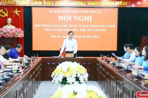 Hội nghị đối thoại giữa Chủ tịch UBND tỉnh với cán bộ, hội viên, phụ nữ năm 2023