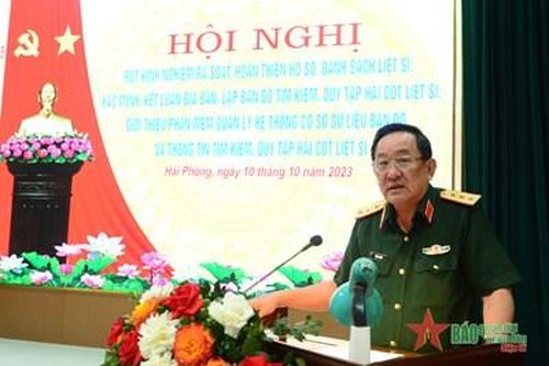 Thượng tướng Võ Minh Lương chủ trì hội nghị về công tác hoàn thiện hồ sơ, lập bản đồ về tìm kiếm, quy tập hài cốt liệt sĩ