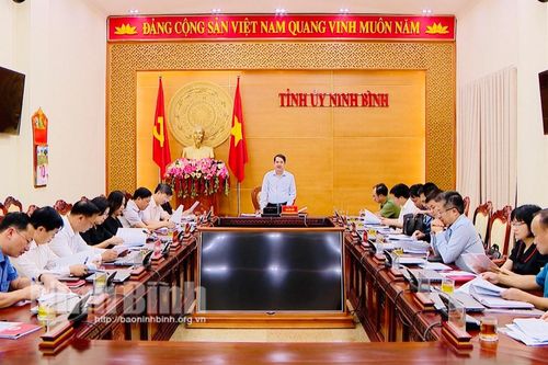 Hội nghị báo cáo tiến độ công tác phối hợp phục vụ tổ chức Hội thảo khoa học quốc gia tại Ninh Bình