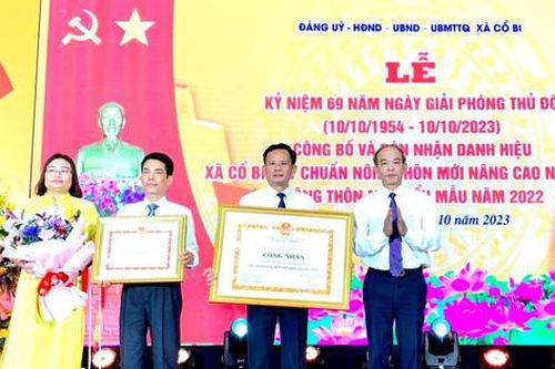 Cổ Bi nhận danh hiệu 'Xã đạt chuẩn nông thôn mới nâng cao, nông thôn mới kiểu mẫu'