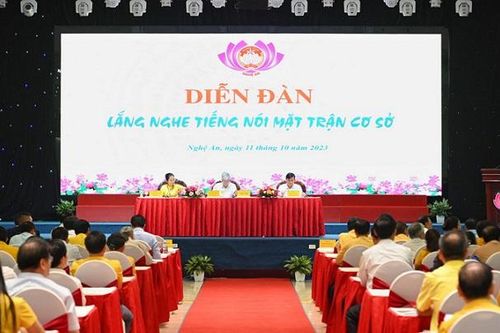 Chủ tịch Ủy ban Trung ương Mặt trận Tổ quốc Việt Nam dự Diễn đàn 'Lắng nghe tiếng nói Mặt trận cơ sở'