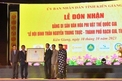Lễ hội Đình thần Nguyễn Trung Trực đón nhận Bằng Di sản văn hóa phi vật thể quốc gia